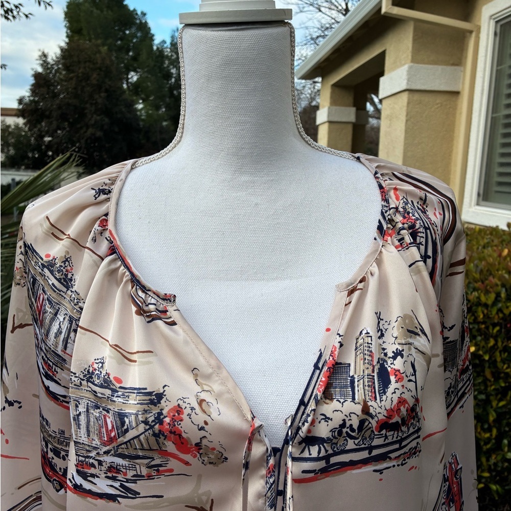 Charter Club NYC Printed Blouse Size Largr - Picture 5 of 12